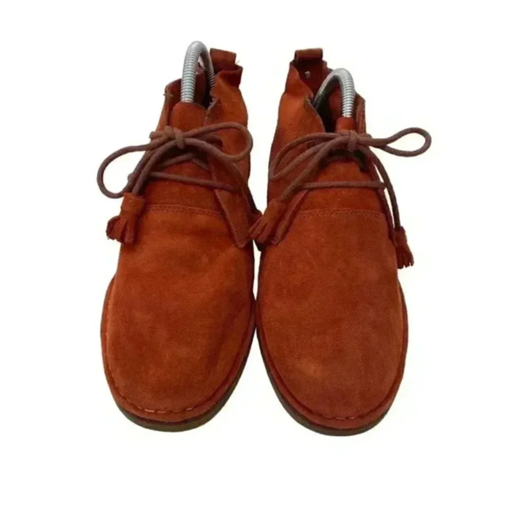 Hush Puppies Moyen Size 9 Men's Suede Orange Chukka Boots Ankle Booties Tassel